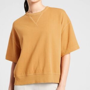 ATHLETA Modern Sundown Sweatshirt Tan Cotton Blend Lightweight Tee XL